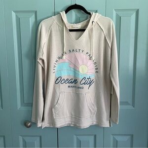 Ocean Drive Womens Beachy Terry Cloth Hooded Shirt Sm Bathing Suit Cover